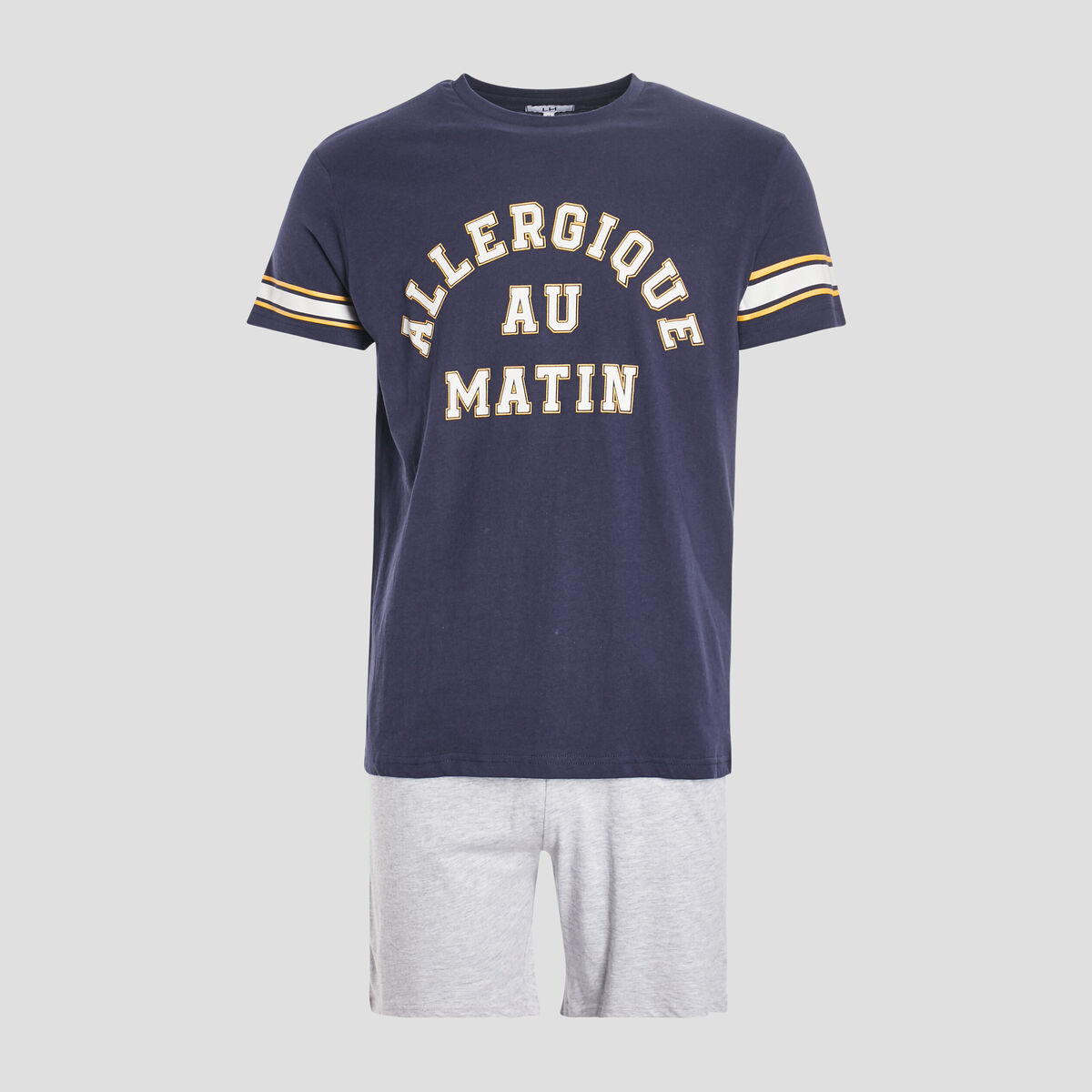 Ensemble pyjama 2 pièces bleu marine homme
