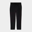 Pantalon droit 7/8&egrave;me lin m&eacute;lang&eacute; noir femme
