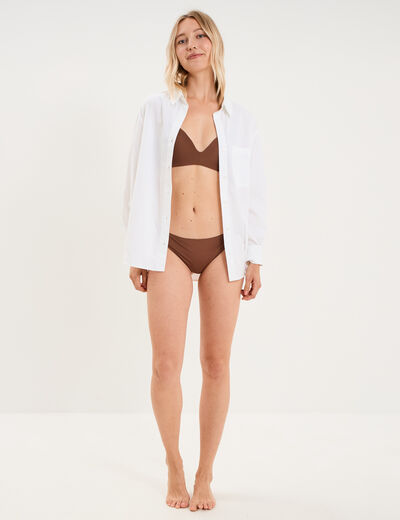 Soutien-gorge triangle bretelles fines marron femme