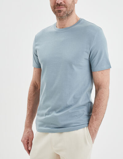 T-shirt droit en coton manches courtes gris homme