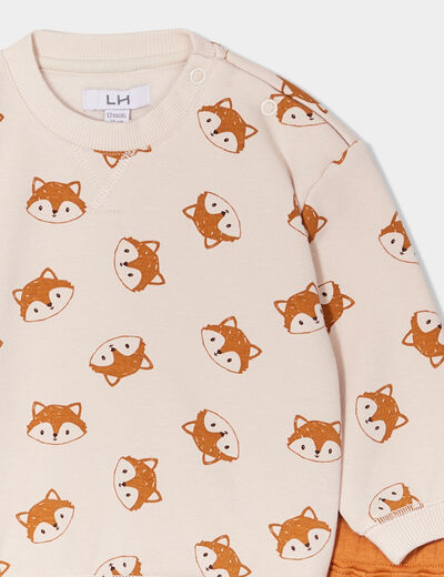 Ensemble 2 pièces sweat et pantalon beige bébé garçon
