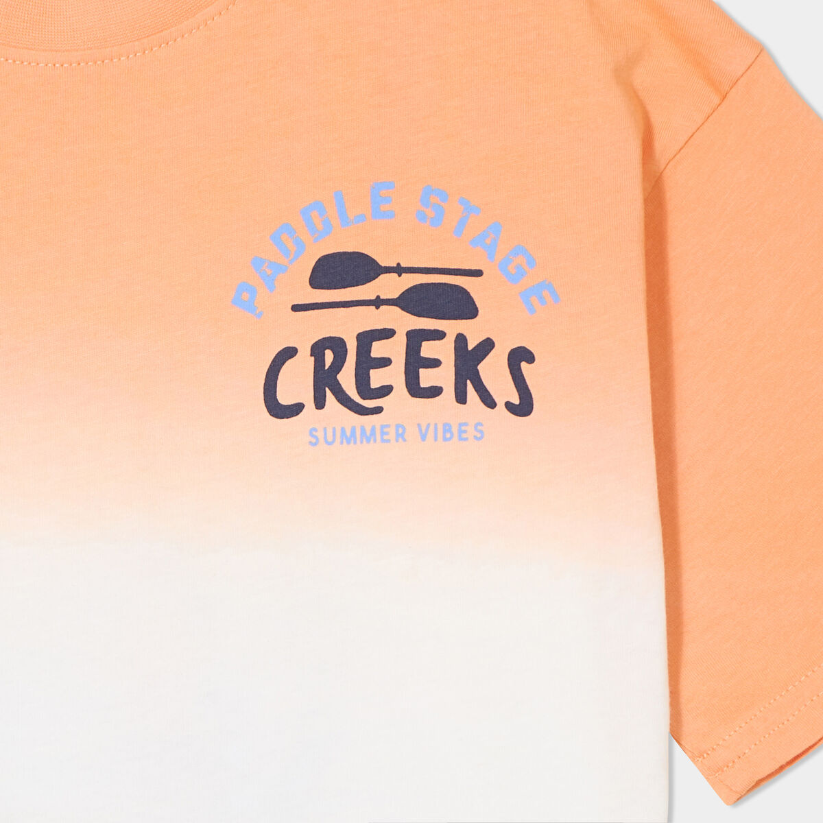 T-shirt droit manches courtes coton orange gar&ccedil;on