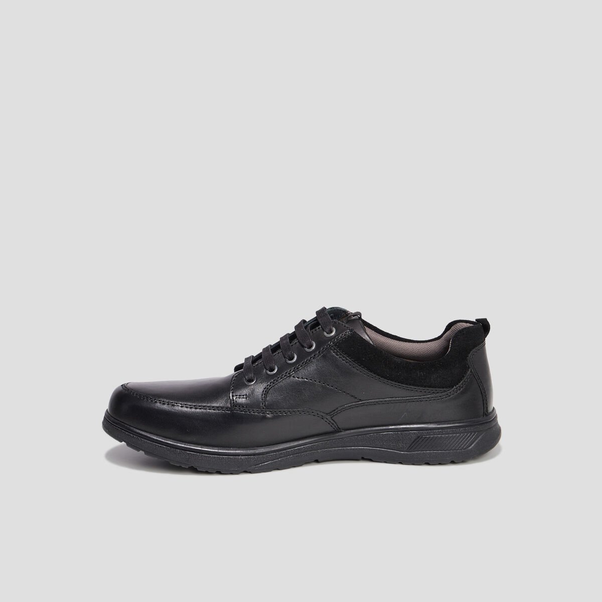 Derbies à lacets en cuir noir homme
