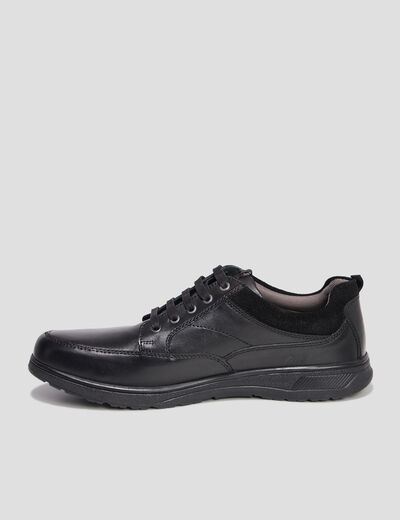 Derbies à lacets en cuir noir homme