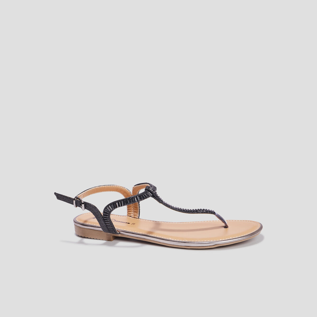 Sandales entredoigts bijoux Mosquitos noir femme
