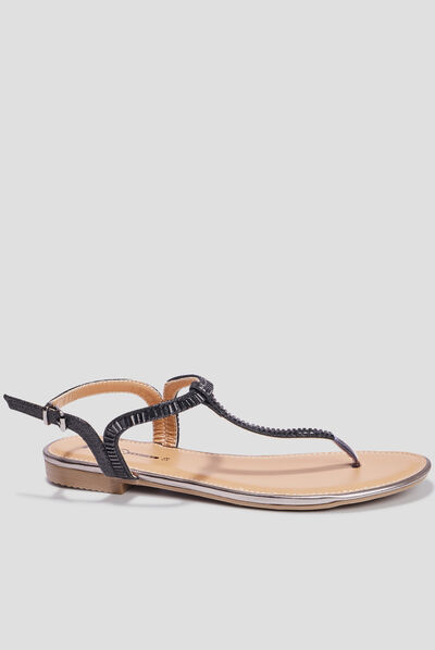 Sandales entredoigts bijoux Mosquitos noir femme