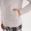 Veste de pyjama effet polaire gris clair femme