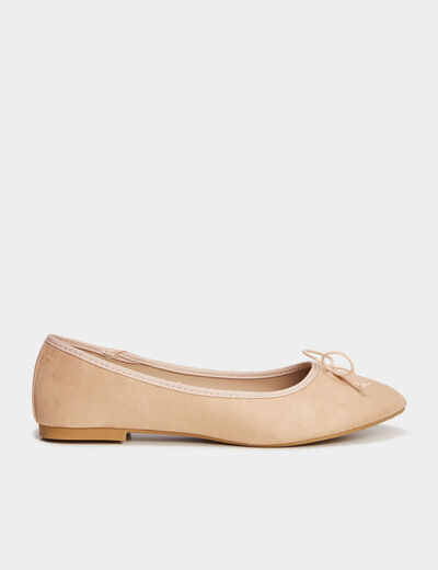 Ballerines avec noeuds sable femme