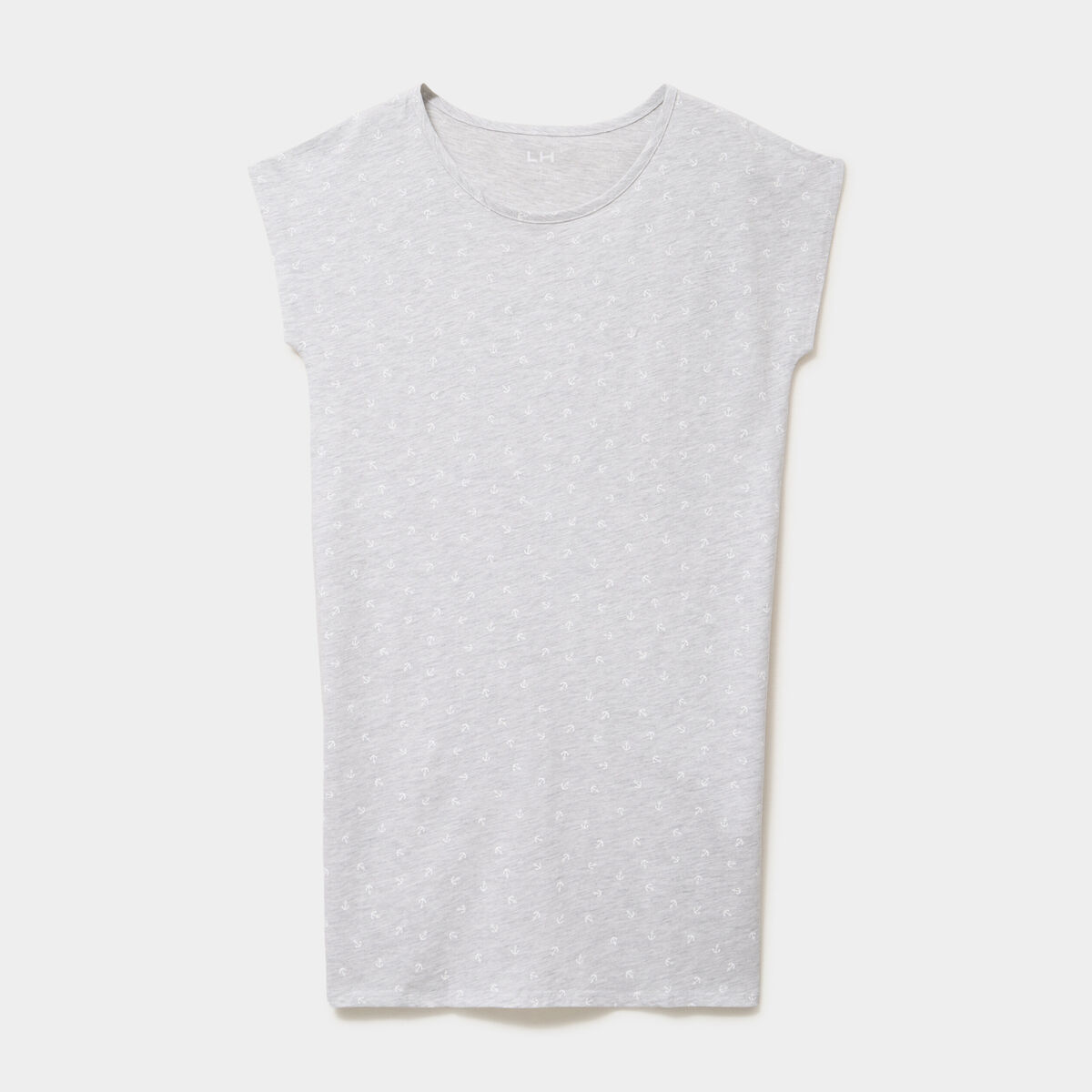Chemise de nuit manches courtes gris clair femme