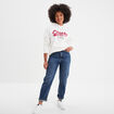 Sweat &agrave; capuche hoodie blanc femme