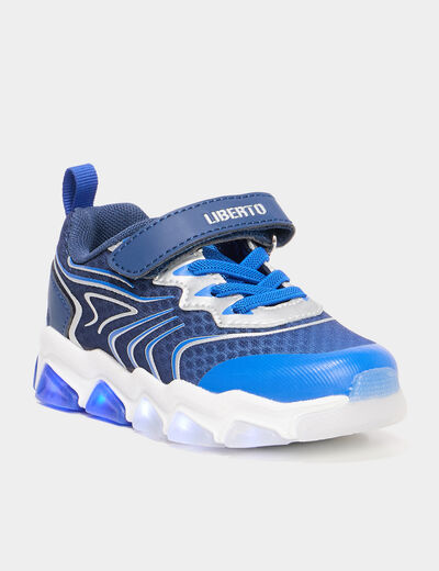 Baskets running semelles lumineuses bleu garçon