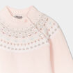 Pull jacquard col montant Creeks rose clair bébé fille
