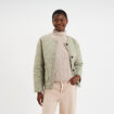 Veste matelass&eacute;e boutonn&eacute;e col rond vert kaki femme