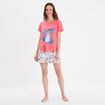 Ensemble pyjama short coton Stitch rose framboise femme