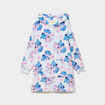 Poncho plaid &agrave; capuche Stitch bleu clair fille