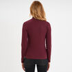 T-shirt ajust&eacute; col montant violet fonc&eacute; femme