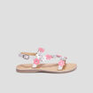Sandales brides fleurs en cuir Creeks rose fille