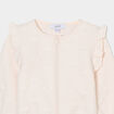 Gilet zipp&eacute; matelass&eacute; coeur &agrave; volants creme b&eacute;b&eacute; fille