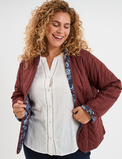 Veste matelassée réversible marron femme grande taille