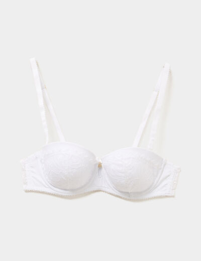 Soutien-gorge bandeau dentelle blanc femme