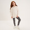 Ensemble sweat long et legging beige fille