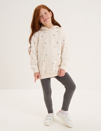 Ensemble sweat long et legging beige fille