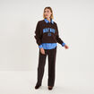 Sweat oversize logo NAF NAF brod&eacute; marron fonc&eacute; femme