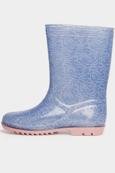 Bottes de pluie paillettes Stitch bleu fille