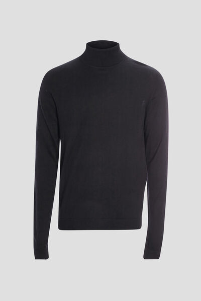 Pull avec col roulé noir homme