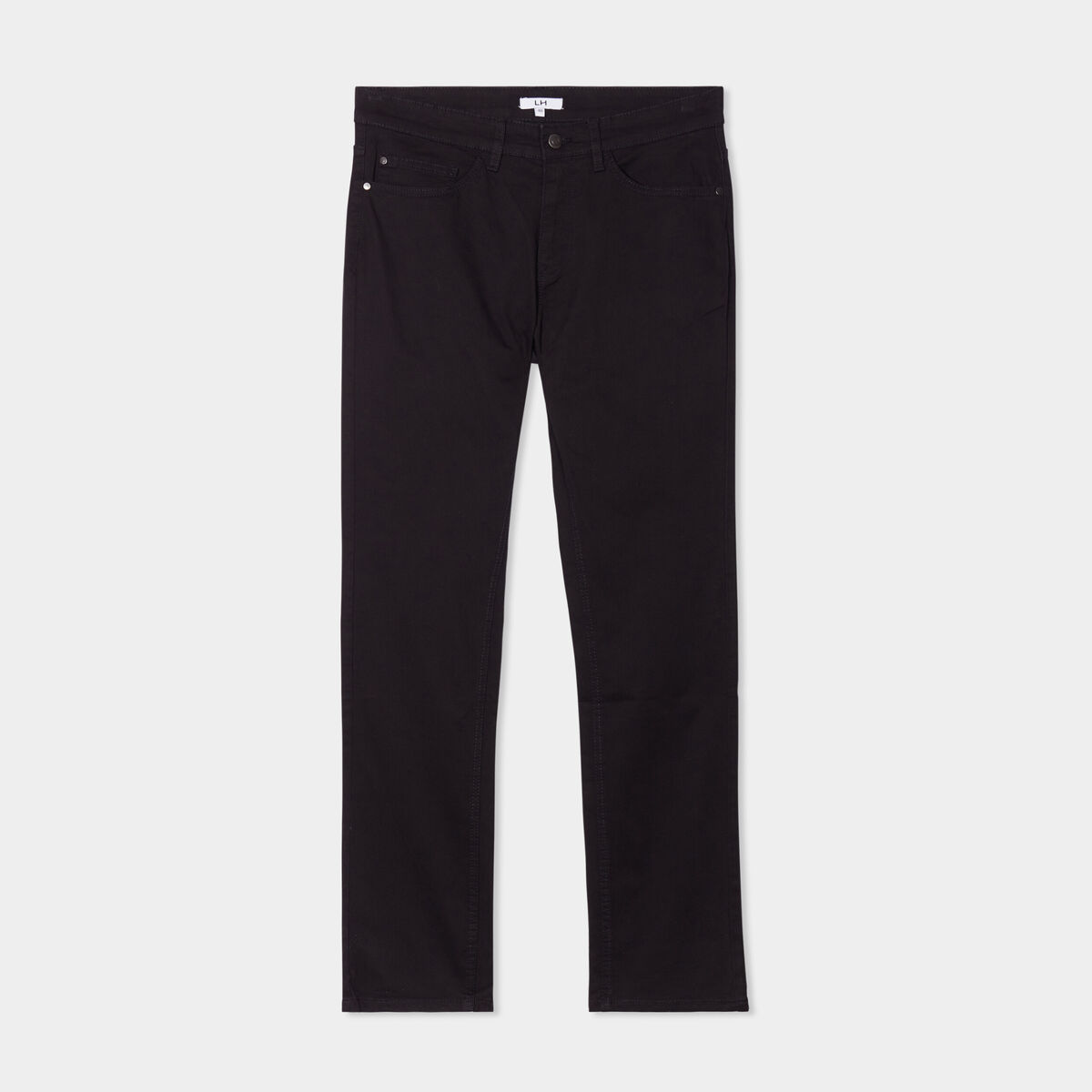 Pantalon droit en coton stretch noir homme