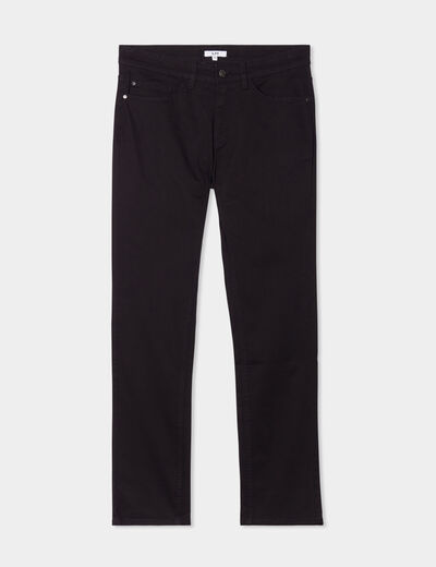 Pantalon droit en coton stretch noir homme