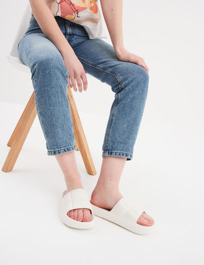 Claquettes matelassées Wamea Beach blanc femme
