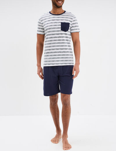 Ensemble pyjama 2 pièces blanc homme
