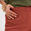 Pantalon effet gaufré taille élastiquée vieux rose femme
