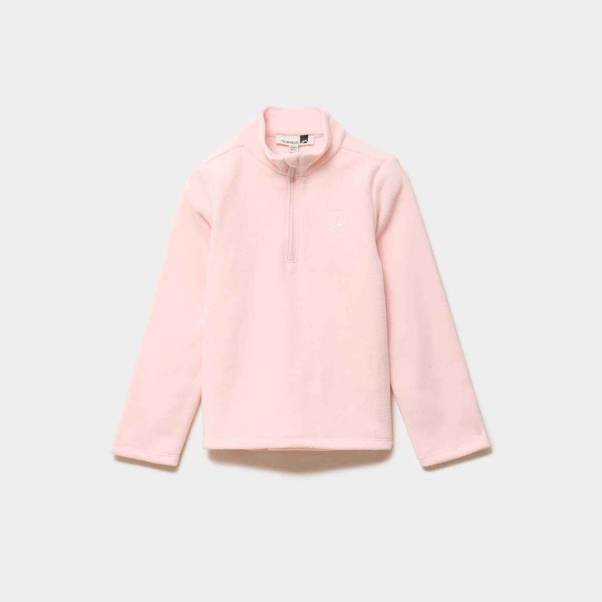 Sweat polaire col camionneur rose clair fille