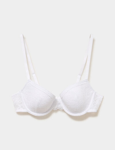 Soutien-gorge corbeille coques dentelle blanc femme
