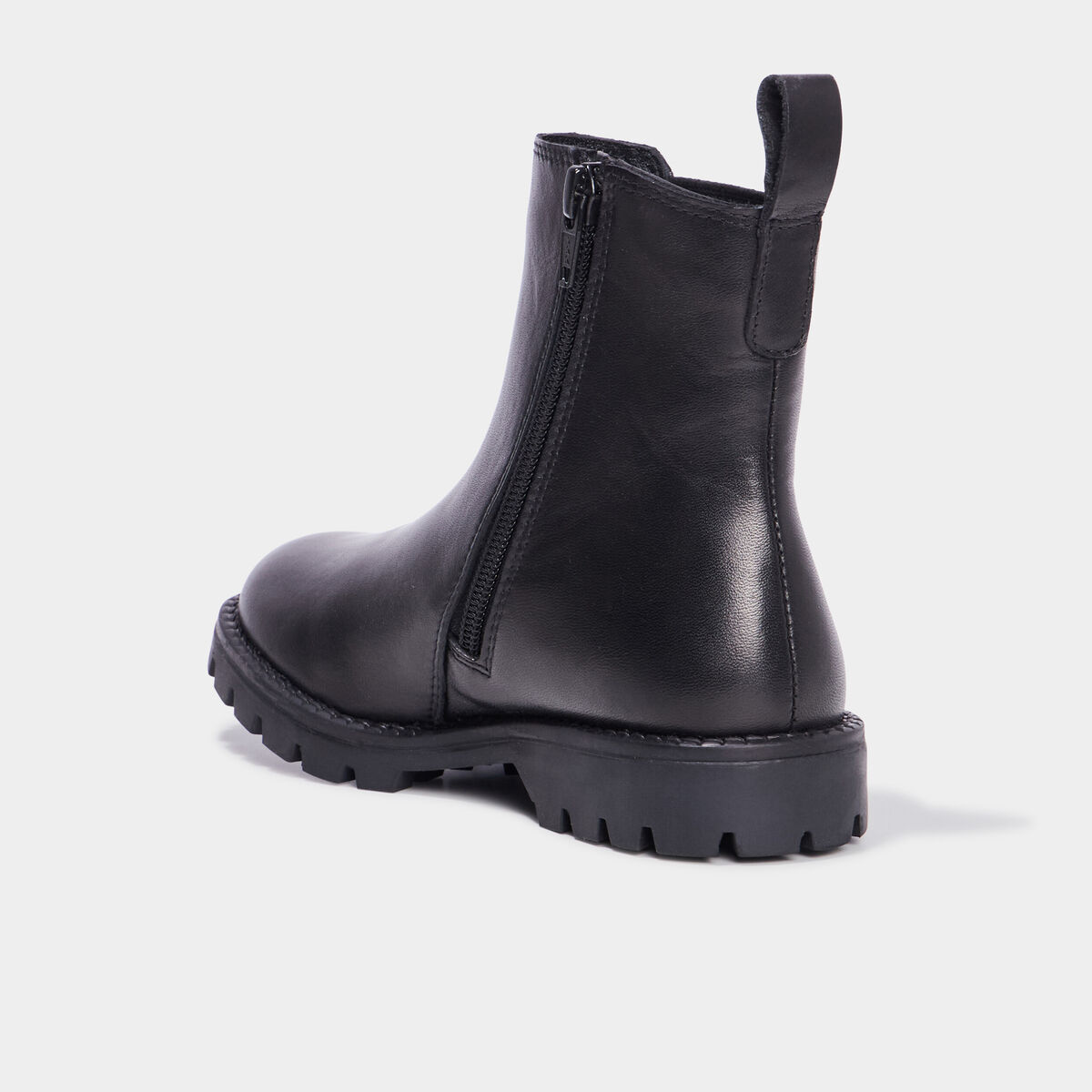 Bottines chelsea en cuir noir fille