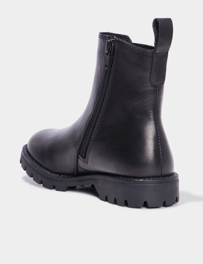 Bottines chelsea en cuir noir fille