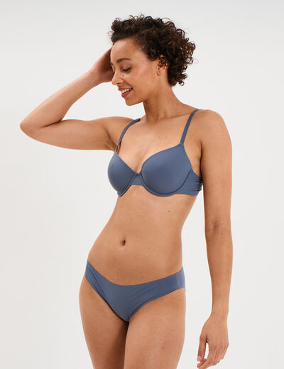 Culotte microfibre sans coutures bleu gris femme