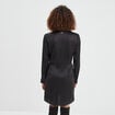 Robe satin portefeuille courte noir femme