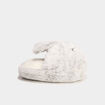 Mono chausson fausse fourrure gris femme