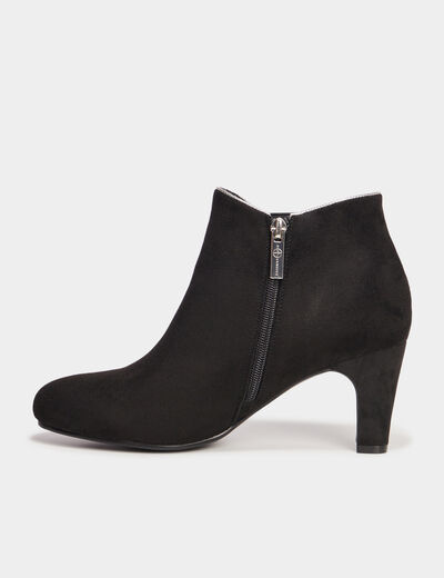 Bottines aspect daim à talons Mosquitos noir femme