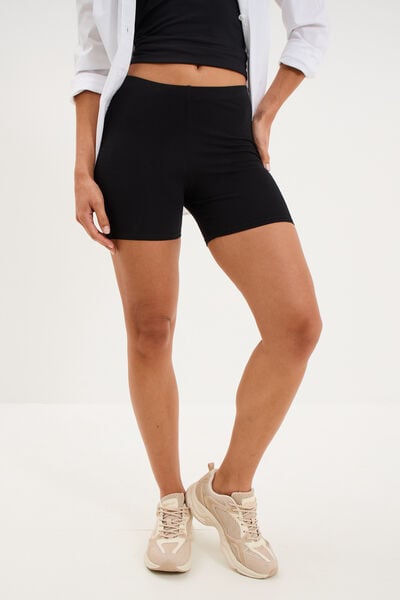 Short cycliste coton majoritaire noir femme