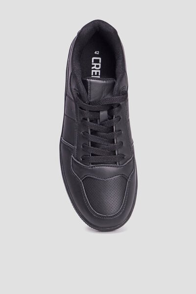 Baskets basses &agrave; lacets noir homme