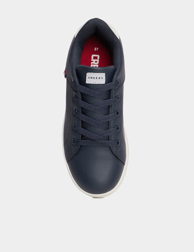 Tennis basses bout rond bleu gar&ccedil;on