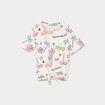 T-shirt nou&eacute; manches courtes coton ecru fille