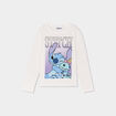 T-shirt manches longues coton Stitch ivoire fille