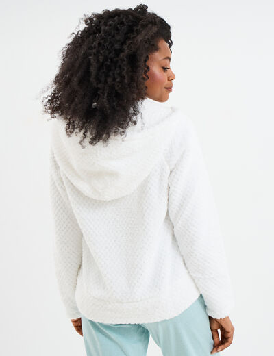Veste de pyjama effet polaire ivoire femme