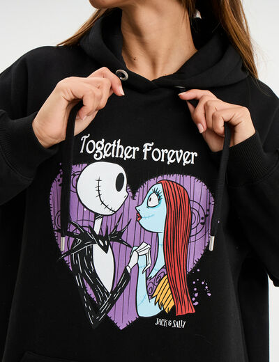 Sweat hoodie Étrange Noël Monsieur Jack noir femme