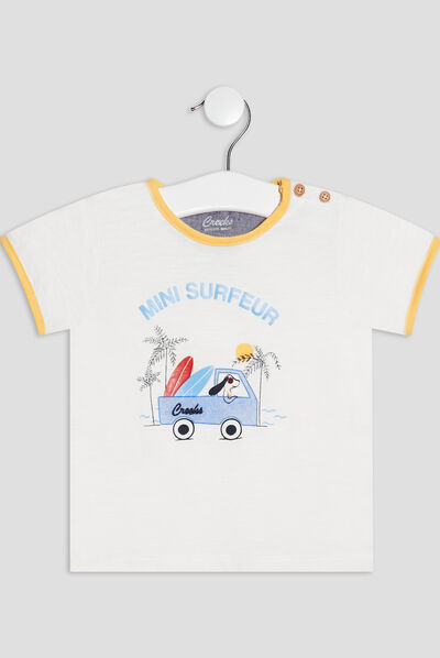 T-shirt manches courtes Creeks blanc bébé garçon